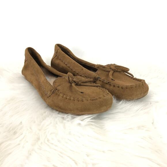 Minnetonka 8 Womens Brown Suede Moccasins Flats - Picture 1 of 8